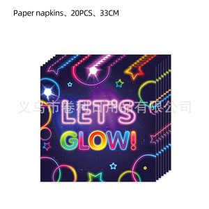 Party Paper Plates 18Cm Neon Design Birthday Decoration <b>Round</b> Tableware Set 10Pcs - Product Image 4