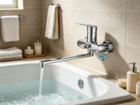 Robinet de douche mural en alliage de zinc pour salle de bain, robinet de baignoire à noyau en céramique, adapté aux salles de bain d'hôtels et d'appartements