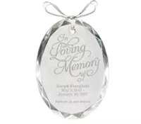Pendentif en verre suspendu gravé avec logo personnalisé HBL, ornements en cristal pour cadeaux de Noël