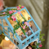 Kit de maison miniature IIECREATE K-1082 Floral Reverie, puzzle en bois 3D, modèle de maison de poupée en bois, kit DIY, maison de fleurs, cadeau pour adultes