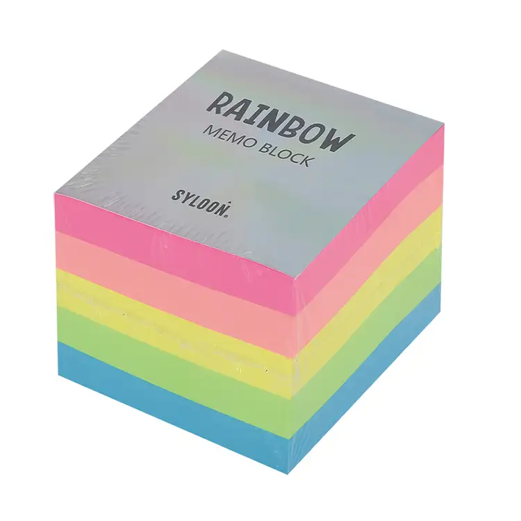 Mini Bloc de notas Kawaii, personalizado, arcoíris, 5 colores, pegatinas, Bloc de notas