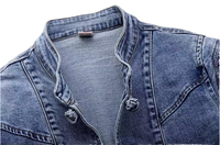 Neuer chinesischer Stil bestickte Stretch Denim Jacken kundenspezifische Knopf Damen Kurze Jackette Oberteil locker