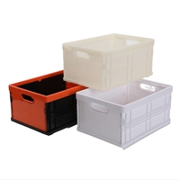Panier de rangement en plastique LOGO personnalisé Boîte à linge pliable et poubelle Paniers de rangement pliants en plastique portables minimalistes avec poignée