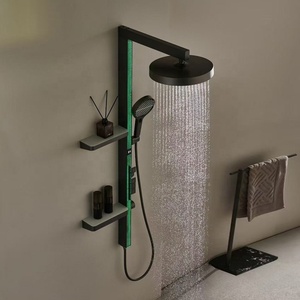 Juego de ducha Tiktok de latón con almacenamiento, sistema de ducha multifunción para baño, juego de ducha grande con efecto cascada y lluvia - Product Image 5
