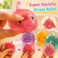 Jouet sensoriel anti-stress transparent en forme de fruit pour bébé, rempli de vaseline, à rebond lent, à presser