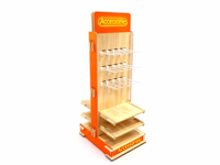 Présentoir personnalisé en bois perforé, panneau perforé en métal, bois et acrylique pour boutique, unité de merchandising de marque Apache
