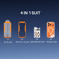 Protector de Pantalla y Lente 4 en 1 Personalizado, Funda para Teléfono para iPhone 17 Pro Max 16 15 14 Plus 13 Pro, Accesorios para Teléfono