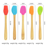Mini spatule, kit de pâtisserie 5 pièces avec cuillère en silicone et brosse à graisser, qualité alimentaire, sans BPA, passe au lave-vaisselle