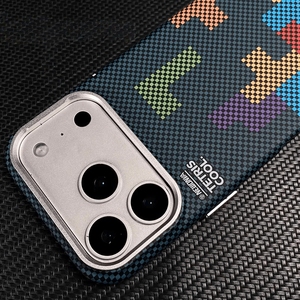 Custodia Magnetica con Motivo <span class=keywords><strong>Tetris</strong></span> Retrò per iPhone 17 16 Pro Max, Cover Antiurto con Texture in Fibra di Carbonio - Product Image 3