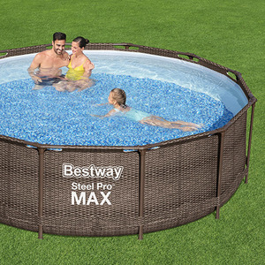 <span class=keywords><strong>Piscina</strong></span> Elevada Redonda de Acero <span class=keywords><strong>Bestway</strong></span> 56709 y Accesorios, Conjunto de <span class=keywords><strong>Piscina</strong></span> Familiar para Exteriores con Escalera de Seguridad - Product Image 3