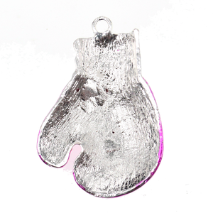 Joyería de Moda al por Mayor, Colgante de Guante de Boxeo de 45mm con Esmalte Rosa y Diamantes de Imitación para la Concienciación sobre el Cáncer de <span class=keywords><strong>Mama</strong></span> - Product Image 3
