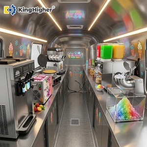 Remorque de camion de cuisine mobile rétro personnalisée pour la vente de crème glacée, entièrement équipée en acier inoxydable, pour desserts de rue - Product Image 4