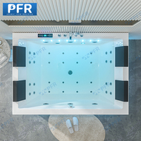 Baignoire Spa Balnéo Surfing Massage Autoportante de Luxe en Acrylique, Modèle Intérieur 2025, Neuf d'Usine, Centre de Salle de Bain Moderne Blanc