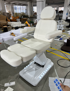 Hot Selling <b>Electric</b> Beauty Bed PU Leather White 3 Motor Built-In Headrest Salon Furniture Commercial Use For Beauty Salon - Product Image 4
