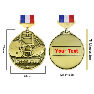 โรงงานเหรียญฟุตบอล LY จำหน่ายเหรียญรางวัลแบบขายส่ง ออกแบบ 3 มิติ สลักลาย ทองคำ สำหรับการแข่งขันกีฬา ธงชาติอเมริกัน เหรียญฟุตบอล - Product Image 2
