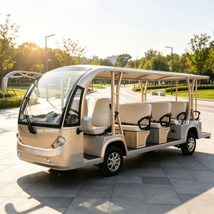 Bus électrique de tourisme personnalisé à 14 places, cabine fermée, batterie lithium 72V, véhicule navette touristique pour parc de station balnéaire - Product Image 1
