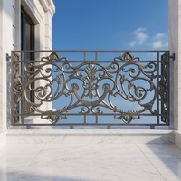 Panneau de balustrade en fer forgé sur mesure, résistant à la rouille, avec main courante décorative à motifs, pour escalier, balcon, extérieur, villa, hôtel, jardin