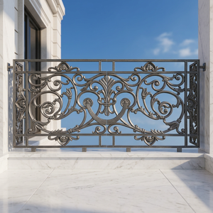 Barandilla de Hierro Forjado Personalizada, Resistente al Óxido, Panel de Barandilla Decorativo, Pasamanos para Escaleras, Balcón, Villa, Hotel, Exterior - Product Image 1