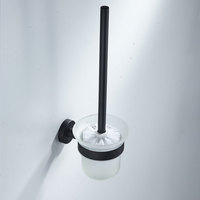 Support de brosse WC Delai noir mat antirouille en acier inoxydable 304, fixation murale, écologique, accessoires de salle de bain modernes