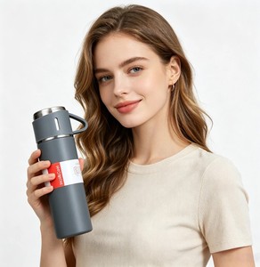 Taza Clásica de Acero Inoxidable de 500 ml, Taza Térmica de Doble Pared con Aislamiento al Vacío 304, Portátil, a Prueba de Fugas, Ecológica, con Revestimiento de Goma Antideslizante - Product Image 6