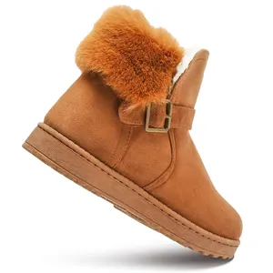Wenzhou fábrica nuevos zapatos de mujer cálidos personalizables antideslizante cálido tobillo botas de nieve para las señoras