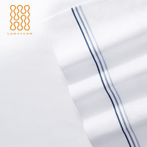 LONGSHOW grosir Hotel linen putih kustom katun mewah seprai hotel bordir - Product Image 2