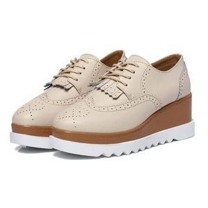 Venta al por mayor de las mujeres de punta cuadrada con cordones Plataforma Cuña Oxford <span class=keywords><strong>Mocasines</strong></span> Vestido formal Zapatos planos <span class=keywords><strong>Borlas</strong></span> de moda Oxford <span class=keywords><strong>Mocasines</strong></span> - Product Image 1