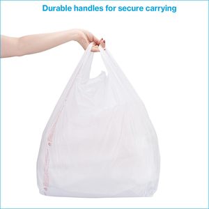 Bolsas de Plástico Blancas para Camisetas, Ideales para Restaurantes, Comercios, Supermercados, Comida para Llevar - Hechas de Polietileno de Alta Densidad - Product Image 3