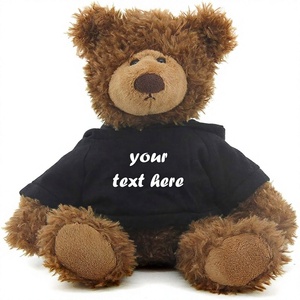 Orsacchiotto di <span class=keywords><strong>Peluche</strong></span> Personalizzato con Logo, 10 Pollici, con Felpa Nera, Regalo Aziendale Promozionale, Mascotte Personalizzata - Product Image 1