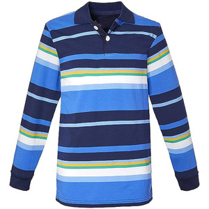 Vintage Preppy Stijl Garengeverfde Gestreepte Katoenen Rugby Top Oversized Zwaargewicht Gebreide School Leaver Casual Kinder Rugby Trui - Product Image 4