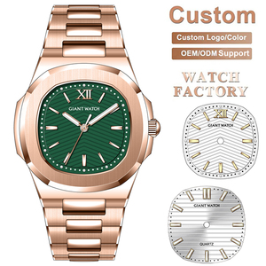 <span class=keywords><strong>Montre</strong></span>-bracelet sport pour <span class=keywords><strong>homme</strong></span> de qualité supérieure, décontractée, étanche, verte, boîtier en acier inoxydable, logo personnalisé, mouvement à quartz japonais - Product Image 1