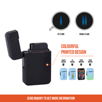 Briquet électronique OEM ODM rechargeable au gaz, design personnalisé, torche coupe-vent à flamme unique pour cigares et cigarettes