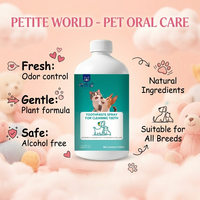Spray anti-plaque et anti-tartre pour animaux de compagnie à la menthe et au thé vert OEM/ODM, à base d'extrait de chrysanthème CPC, apaise les gencives enflées et irritées