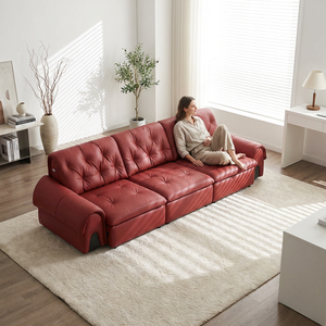 Sofá Cama <span class=keywords><strong>Reclinable</strong></span> Eléctrico de Cuero Genuino Moderno, con Control por Voz, Reclinación Eléctrica, <span class=keywords><strong>3</strong></span> <span class=keywords><strong>Plazas</strong></span>, para Muebles de Sala de Estar - Product Image 2