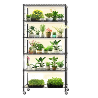 Kit d'étagère LED pour plantes d'intérieur avec support en métal Planteur carré de légumes d'intérieur pour plantes saines cultivées à la maison