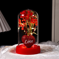 Liefdeshart Sterrenbloem Acryl Lichtgevende Ornament Romantisch Cadeau voor Valentijnsdag Moederdag Huis Bureaudecoratie
