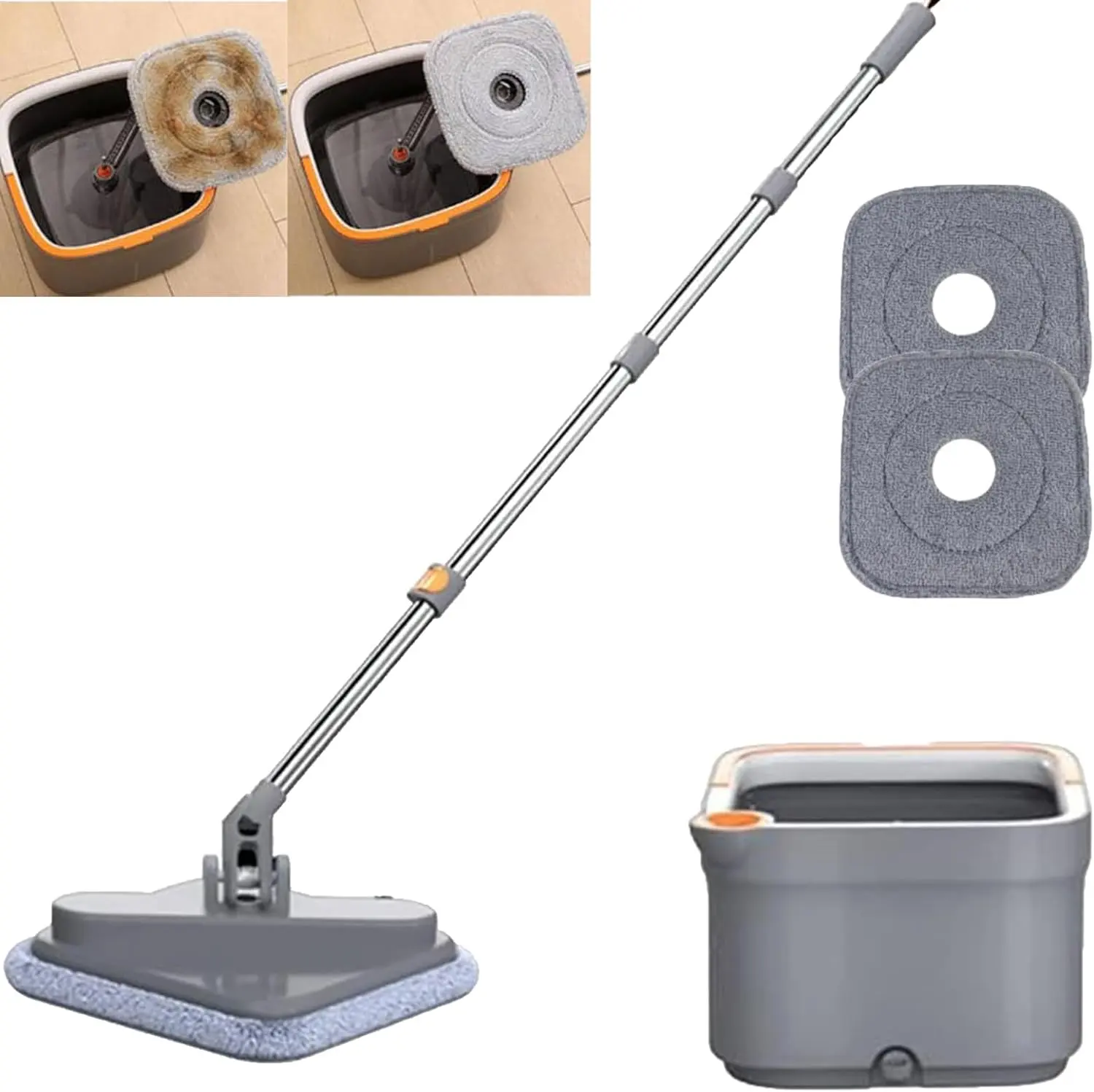 Sobam Edelstahl Floating Mop Cleaner Magic Mop Spin Trocken reinigung Boden mopp mit Dirty Clean Water Separation Bucket