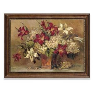 Arte floral de estilo antiguo con marco lujoso Pintura de calidad de museo para espacios domésticos y comerciales - Product Image 2