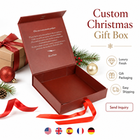 Boîte cadeau de luxe personnalisée en carton premium pliable magnétique avec ruban pour présentation de Noël