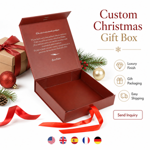 Luxury Custom Magnetic Folding Premium Cardboard <b>Christmas</b> Presentation Packaging Solution <b>Gift</b> <b>Box</b> With Ribbon - Product Image 2