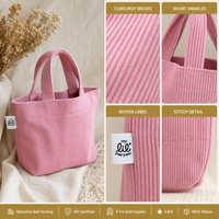 Sac fourre-tout en velours côtelé écologique avec logo personnalisé, sac de voyage, sac de shopping, promotion, cadeau de luxe pour femmes, sacs à poignée