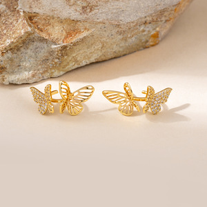 Pendientes de clip con diseño de mariposa para mujer, plata S925, diseño de insecto, joyería de moda, aretes sin perforación. - Product Image 3