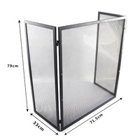 Écran de cheminée en fer à 3 panneaux pour décoration de la maison, écran de cheminée sur pied en métal noir, protection de fenêtre ignifuge pour l'intérieur