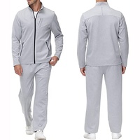 Ensemble de survêtements de sport de haute qualité pour hommes, en coton et Poly, coupe ajustée, fermeture éclair complète