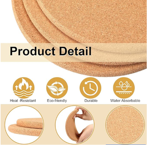 ที่รองแก้วไม้ก๊อกหนาสำหรับจานร้อนและหม้อร้อนแผ่นไม้ก๊อกอเนกประสงค์ทนความร้อนสำหรับโต๊ะ - Product Image 3