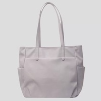 Sac fourre-tout de travail imperméable en tissu Oxford grande capacité avec poignée supérieure, décoration lettre, couleur unie, en polyester portable
