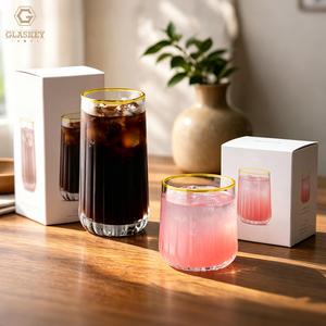 Juego de Vasos de Vidrio de Alta Gama para Agua <span class=keywords><strong>y</strong></span> Bebidas, Vaso Grabado de 330 ml <span class=keywords><strong>y</strong></span> 350 ml, Vasos Highball para Hotel <span class=keywords><strong>y</strong></span> <span class=keywords><strong>Bar</strong></span> - Product Image 1