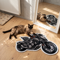 Tapis de sol épais en forme de moto, personnalisé, tufté, imprimé, découpé, antidérapant, lavable, pour la décoration de la maison et des pièces, style anime