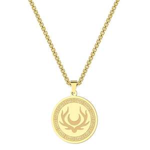 Collana con ciondolo ispirata alla <span class=keywords><strong>mitologia</strong></span> <span class=keywords><strong>greca</strong></span> con simbolo di Artemide - Gioielli in acciaio inossidabile con design <span class=keywords><strong>della</strong></span> dea <span class=keywords><strong>della</strong></span> luna e <span class=keywords><strong>della</strong></span> caccia - Product Image 5