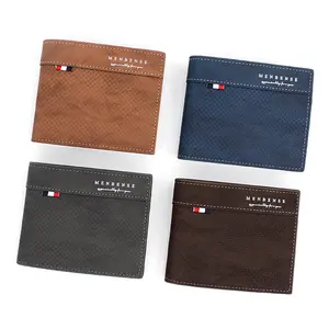 Thiết kế mới Bifold PU Leather Wallet Đục Chất lượng cao ví RFID chặn Slim Bifold Leather ví cho nam giới